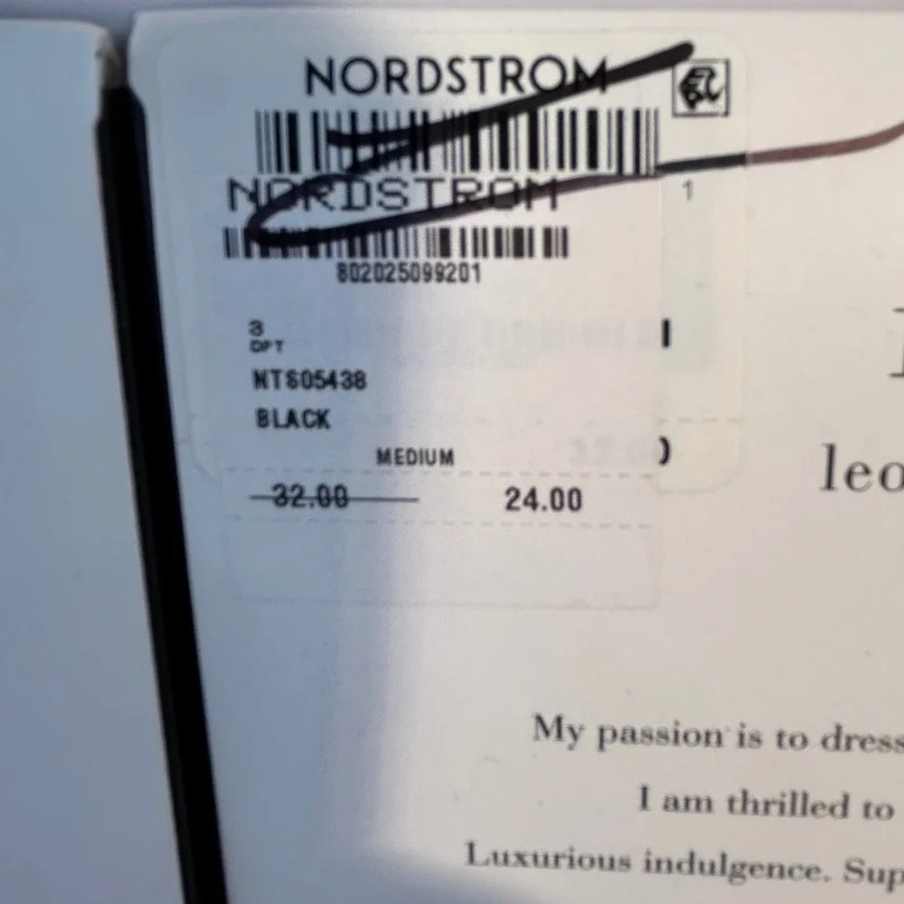 Natori Leopard Mix Sheer‎ Tights Black Size Medium
